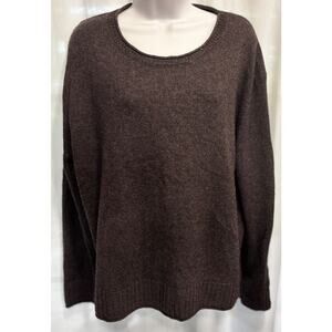 Pura Cashmere Women's XL Gray Cashmere Blend Knit Pullover Sweater Luxe Soft